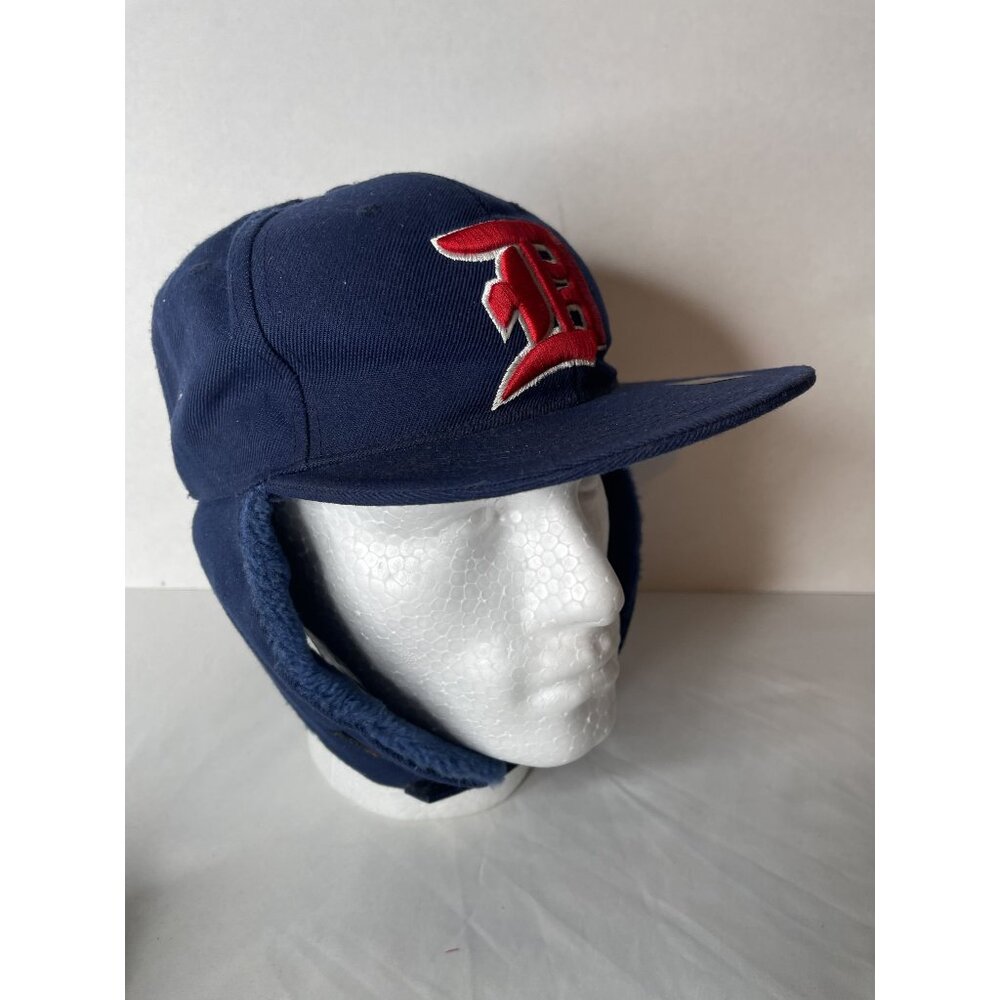 Detroit‎ Tigers Flap Cap Trapper Hat Baseball Hat Blue XL - Black White Brand